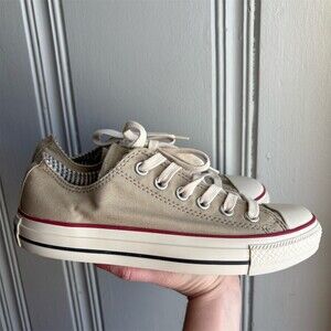 Converse Chuck Taylor All Star Low Top Sneakers Beige Vintage Striped Womens 7